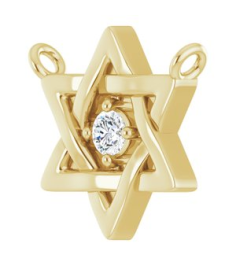 87390 Necklace Center Set 14K Yellow Round Natural Diamond 2Mm 0.03 Ct I1, G-H Polished .03 Ct Natural Diamond Star Of David Necklace Center