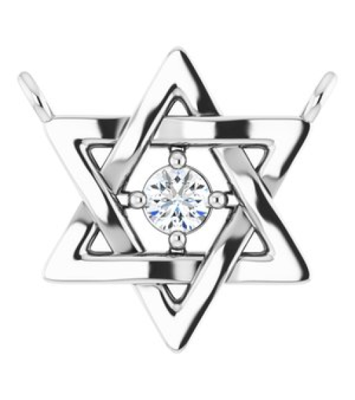 87390 Necklace Center Set Platinum Round Natural Diamond 2Mm 0.03 Ct I1, G-H Polished .03 Ct Natural Diamond Star Of David Necklace Center