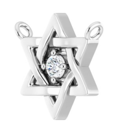 87390 Necklace Center Set Platinum Round Natural Diamond 2Mm 0.03 Ct I1, G-H Polished .03 Ct Natural Diamond Star Of David Necklace Center