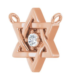 87390 Necklace Center Set 14K Rose Round Natural Diamond 2Mm 0.03 Ct I1, G-H Polished .03 Ct Natural Diamond Star Of David Necklace Center