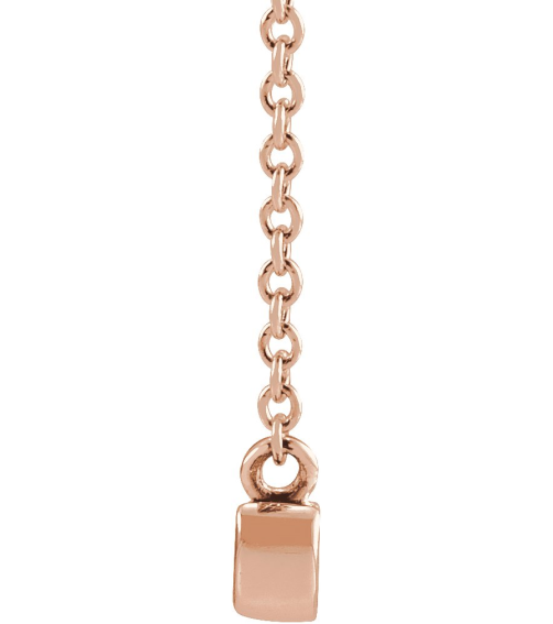 87395 Necklace 14K Rose 23 X 4.81 Mm 16 In Polished Petite Mama Script Necklace