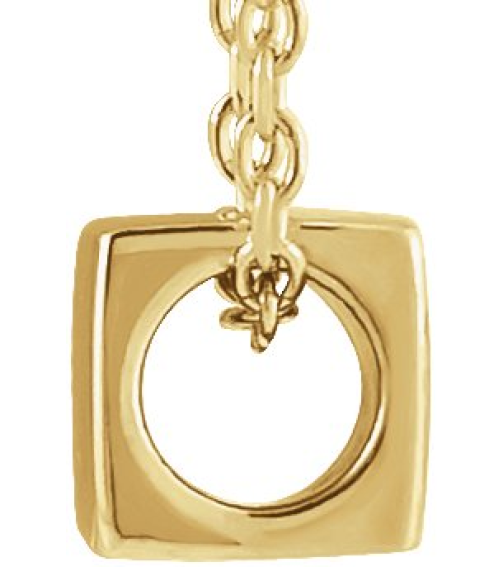 87424 Necklace 14K Yellow 5 X 5 Mm 16 In Polished Cube Necklace