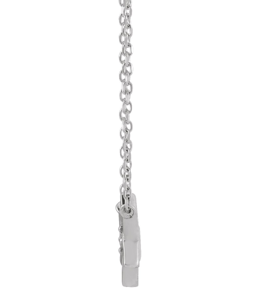 87390 Necklace Set Platinum Round Natural Diamond 2Mm 0.03 Ct Si2-Si3, G-H 18 In Polished .03 Ct Natural Diamond Petite Star Of David Necklace
