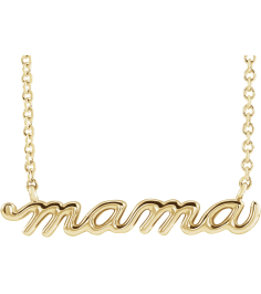 87395 Necklace 14K Yellow 23 X 4.81 Mm 18 In Polished Petite Mama Script Necklace