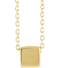 87424 Necklace 14K Yellow 5 X 5 Mm 18 In Polished Cube Necklace
