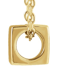 87424 Necklace 14K Yellow 5 X 5 Mm 18 In Polished Cube Necklace