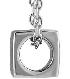87424 Necklace 14K White 5 X 5 Mm 18 In Polished Cube Necklace
