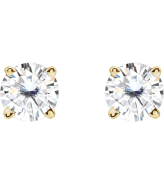 1874 14K Yellow Set Round Stuller Lab-Grown Moissanite Pair 4.5 Mm Friction Friction Backs Included 4-Prong Polished Stuller Lab-Grown Moissanite Stud Earrings