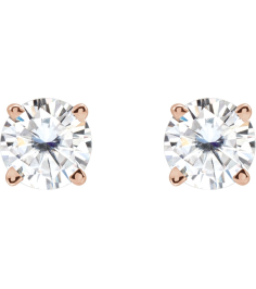 1874 14K Rose Set Round Stuller Lab-Grown Moissanite Pair 4.5 Mm Friction Friction Backs Included 4-Prong Polished Stuller Lab-Grown Moissanite Stud Earrings