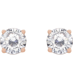 1874 14K Rose Set Round Stuller Lab-Grown Moissanite Pair 5 Mm Friction Friction Backs Included 4-Prong Polished Stuller Lab-Grown Moissanite Stud Earrings