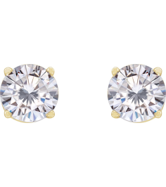 1874 14K Yellow Set Round Stuller Lab-Grown Moissanite Pair 5.5 Mm Friction Friction Backs Included 4-Prong Polished Stuller Lab-Grown Moissanite Stud Earrings