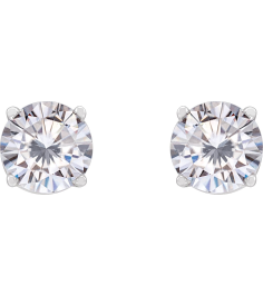 1874 14K White Set Round Stuller Lab-Grown Moissanite Pair 5.5 Mm Friction Friction Backs Included 4-Prong Polished Stuller Lab-Grown Moissanite Stud Earrings