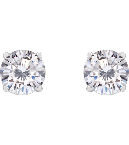 1874 14K White Set Round Stuller Lab-Grown Moissanite Pair 5.5 Mm Friction Friction Backs Included 4-Prong Polished Stuller Lab-Grown Moissanite Stud Earrings