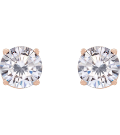 1874 14K Rose Set Round Stuller Lab-Grown Moissanite Pair 5.5 Mm Friction Friction Backs Included 4-Prong Polished Stuller Lab-Grown Moissanite Stud Earrings