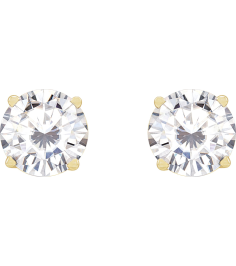 1874 14K Yellow Set Round Stuller Lab-Grown Moissanite Pair 6.5 Mm Friction Friction Backs Included 4-Prong Polished Stuller Lab-Grown Moissanite Stud Earrings