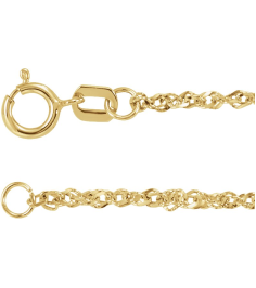 Ch1105 14K Yellow Singapore 1.7 Mm 18 In Spring Ring Diamond-Cut Diamond-Cut Singapore Chain