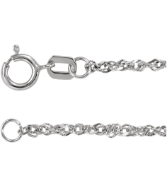 Ch1105 14K White Singapore 1.7 Mm 20 In Spring Ring Diamond-Cut Diamond-Cut Singapore Chain