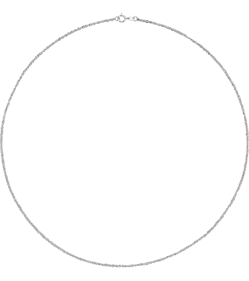 Ch1105 14K White Singapore 1.7 Mm 20 In Spring Ring Diamond-Cut Diamond-Cut Singapore Chain