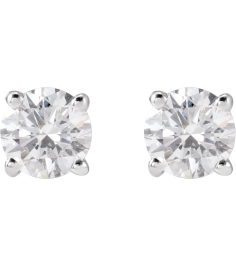 1874 14K White Set Round Lab-Grown Diamond Pair 4.5Mm 34 Ctw Si1-Si2, G-H Friction Friction Backs Included 4-Prong Polished Lab-Grown Diamond Stud Earrings