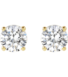 1874 14K Yellow Set Round Lab-Grown Diamond Pair 5Mm 1 Ctw Si1-Si2, G-H Friction Friction Backs Included 4-Prong Polished Lab-Grown Diamond Stud Earrings