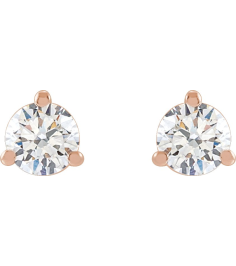 66233 14K Rose Set Round Lab-Grown Diamond Pair 3.4Mm 13 Ctw Si1-Si2, G-H Friction Friction Backs Included 3-Prong Polished 13 Ctw Lab-Grown Diamond Stud Earrings