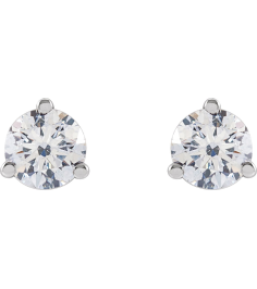 66233 14K White Set Round Lab-Grown Diamond Pair 4Mm 12 Ctw Si1-Si2, G-H Friction Friction Backs Included 3-Prong Polished 12 Ctw Lab-Grown Diamond Stud Earrings