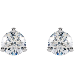 66233 14K White Set Round Lab-Grown Diamond Pair 4.5Mm 34 Ctw Si1-Si2, G-H Friction Friction Backs Included 3-Prong Polished 34 Ctw Lab-Grown Diamond Stud Earrings