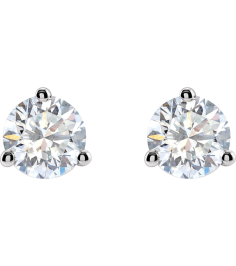 66233 14K White Set Round Lab-Grown Diamond Pair 5Mm 1 Ctw Si1-Si2, G-H Friction Friction Backs Included 3-Prong Polished 1 Ctw Lab-Grown Diamond Stud Earrings