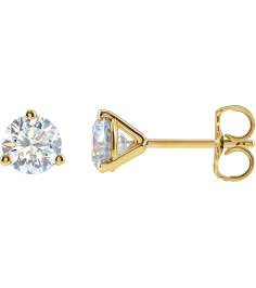 66233 14K Yellow Set Round Lab-Grown Diamond Pair 5.5Mm 1 14 Ctw Si1-Si2, G-H Friction Friction Backs Included 3-Prong Polished 1 14 Ctw Lab-Grown Diamond Stud Earrings