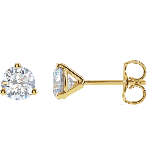 66233 14K Yellow Set Round Lab-Grown Diamond Pair 5.5Mm 1 14 Ctw Si1-Si2, G-H Friction Friction Backs Included 3-Prong Polished 1 14 Ctw Lab-Grown Diamond Stud Earrings