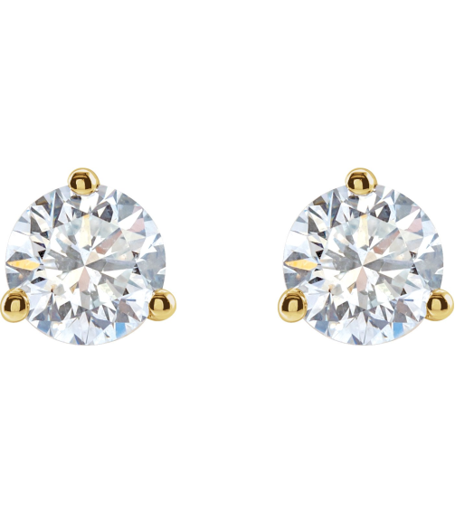 66233 14K Yellow Set Round Lab-Grown Diamond Pair 5.5Mm 1 14 Ctw Si1-Si2, G-H Friction Friction Backs Included 3-Prong Polished 1 14 Ctw Lab-Grown Diamond Stud Earrings