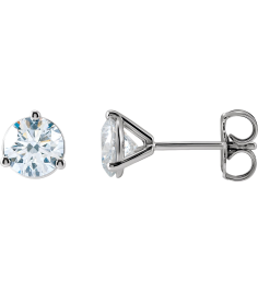 66233 14K White Set Round Lab-Grown Diamond Pair 5.5Mm 1 14 Ctw Si1-Si2, G-H Friction Friction Backs Included 3-Prong Polished 1 14 Ctw Lab-Grown Diamond Stud Earrings