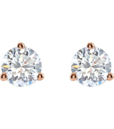 66233 14K Rose Set Round Lab-Grown Diamond Pair 5.5Mm 1 14 Ctw Si1-Si2, G-H Friction Friction Backs Included 3-Prong Polished 1 14 Ctw Lab-Grown Diamond Stud Earrings