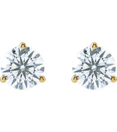 66233 14K Yellow Set Round Lab-Grown Diamond Pair 6.3Mm 2 Ctw Si1-Si2, G-H Friction Friction Backs Included 3-Prong Polished 2 Ctw Lab-Grown Diamond Stud Earrings