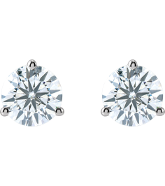 66233 14K White Set Round Lab-Grown Diamond Pair 6.3Mm 2 Ctw Si1-Si2, G-H Friction Friction Backs Included 3-Prong Polished 2 Ctw Lab-Grown Diamond Stud Earrings