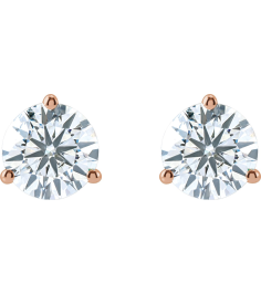 66233 14K Rose Set Round Lab-Grown Diamond Pair 6.3Mm 2 Ctw Si1-Si2, G-H Friction Friction Backs Included 3-Prong Polished 2 Ctw Lab-Grown Diamond Stud Earrings