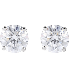 1874 14K White Set Round Lab-Grown Diamond Pair 5.75Mm 1 12 Ctw Si1-Si2, G-H Friction Friction Backs Included 4-Prong Polished Lab-Grown Diamond Stud Earring