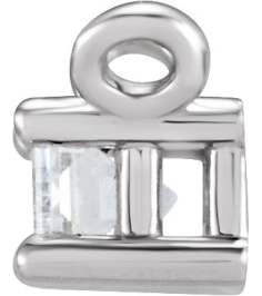 87521 Necklace Center Set Platinum Straight Baguette Natural Diamond 4.5 X 2Mm 18 Ct I1, Ghi Polished 18 Ct Natural Diamond 4-Prong Necklace Center