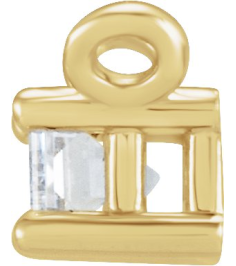 87521 Necklace Center Set 14K Yellow Straight Baguette Natural Diamond 4.5 X 2Mm 18 Ct Si2-Si3, Ghi Polished 18 Ct Natural Diamond 4-Prong Necklace Center