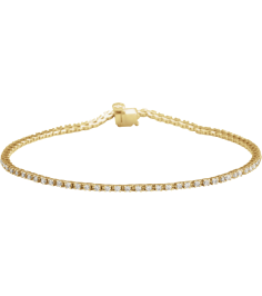 653702 Bracelet Set 14K Yellow Round Natural Diamond 1.4Mm 1 Ctw I1, G-H 7 14 In Polished Natural Diamond Line Bracelet