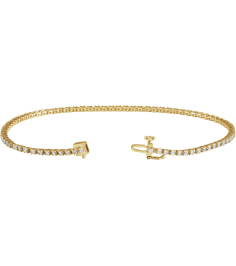 653702 Bracelet Set 14K Yellow Round Natural Diamond 1.4Mm 1 Ctw I1, G-H 7 14 In Polished Natural Diamond Line Bracelet
