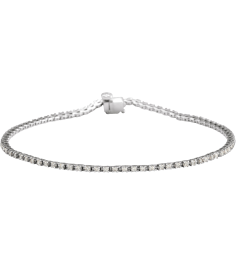 653702 Bracelet Set 14K White Round Natural Diamond 1.4Mm 1 Ctw I1, G-H 7 14 In Polished Natural Diamond Line Bracelet