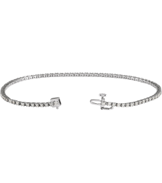 653702 Bracelet Set 14K White Round Natural Diamond 1.4Mm 1 Ctw I1, G-H 7 14 In Polished Natural Diamond Line Bracelet