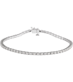 653702 Bracelet Set 14K White Round Natural Diamond 1.9Mm 2 Ctw I1, G-H 7 14 In Polished Natural Diamond Line Bracelet