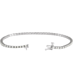 653702 Bracelet Set 14K White Round Natural Diamond 1.9Mm 2 Ctw I1, G-H 7 14 In Polished Natural Diamond Line Bracelet