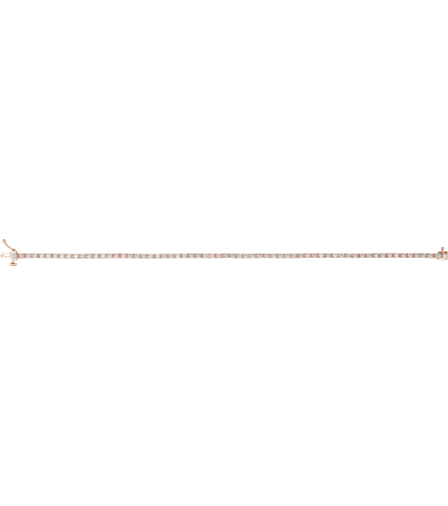 653702 Bracelet Set 14K Rose Round Natural Diamond 1.9Mm 2 Ctw I1, G-H 7 14 In Polished Natural Diamond Line Bracelet