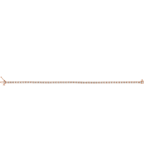 653702 Bracelet Set 14K Rose Round Natural Diamond 2.3-2.35 Mm 3 Ctw I1, G-H 7 14 In Polished Natural Diamond Line Bracelet