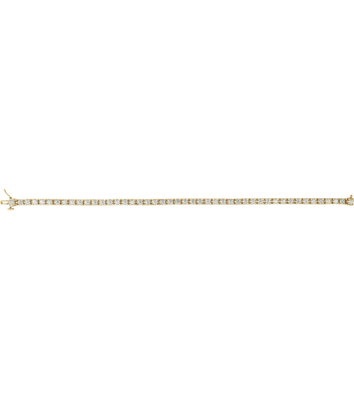 653702 Bracelet Set 14K Yellow Round Natural Diamond 2.8Mm 4 Ctw I1, G-H 7 14 In Polished Natural Diamond Line Bracelet