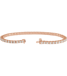 653702 Bracelet Set 14K Rose Round Natural Diamond 2.8Mm 4 Ctw I1, G-H 7 14 In Polished Natural Diamond Line Bracelet