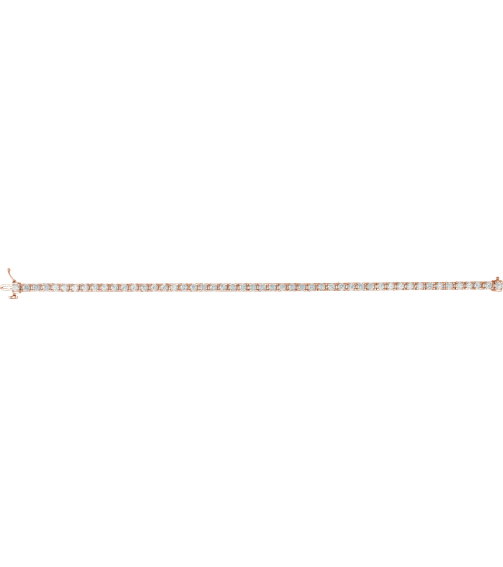 653702 Bracelet Set 14K Rose Round Natural Diamond 2.8Mm 4 Ctw I1, G-H 7 14 In Polished Natural Diamond Line Bracelet